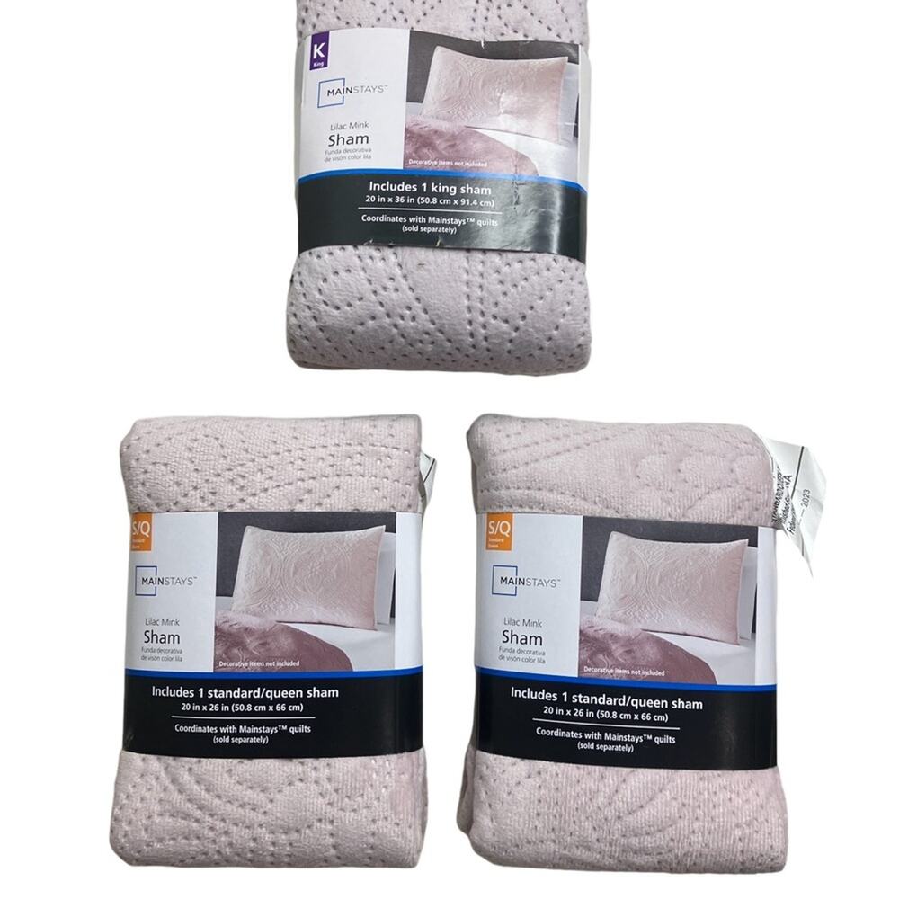 Mainstays Light Pink/ purple tone Sham Bundke